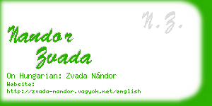 nandor zvada business card